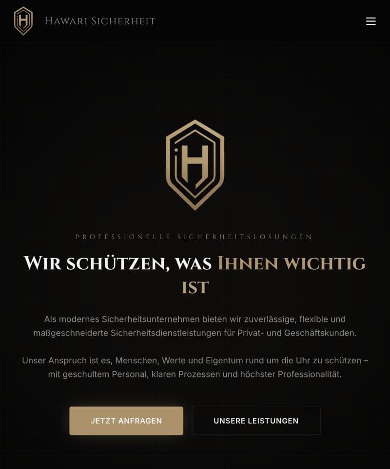 Website von Hawari Sicherheit